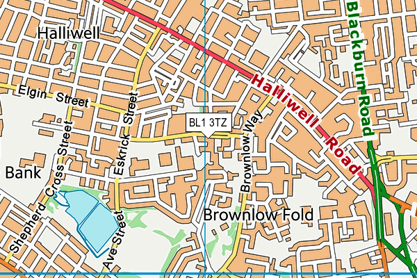 BL1 3TZ map - OS VectorMap District (Ordnance Survey) BL1 3TZ map - OS VectorMap District (Ordnance Survey)