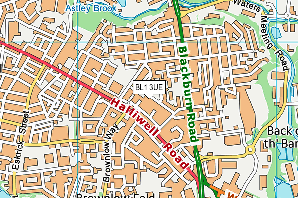 BL1 3UE map - OS VectorMap District (Ordnance Survey) BL1 3UE map - OS VectorMap District (Ordnance Survey)