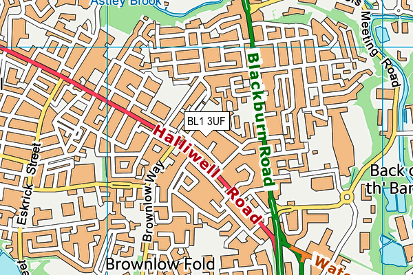 BL1 3UF map - OS VectorMap District (Ordnance Survey) BL1 3UF map - OS VectorMap District (Ordnance Survey)
