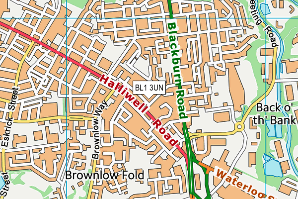 BL1 3UN map - OS VectorMap District (Ordnance Survey) BL1 3UN map - OS VectorMap District (Ordnance Survey)