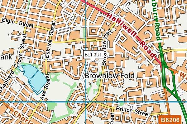 BL1 3UT map - OS VectorMap District (Ordnance Survey) BL1 3UT map - OS VectorMap District (Ordnance Survey)