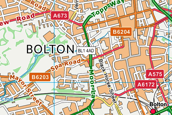 BL1 4AD map - OS VectorMap District (Ordnance Survey) BL1 4AD map - OS VectorMap District (Ordnance Survey)
