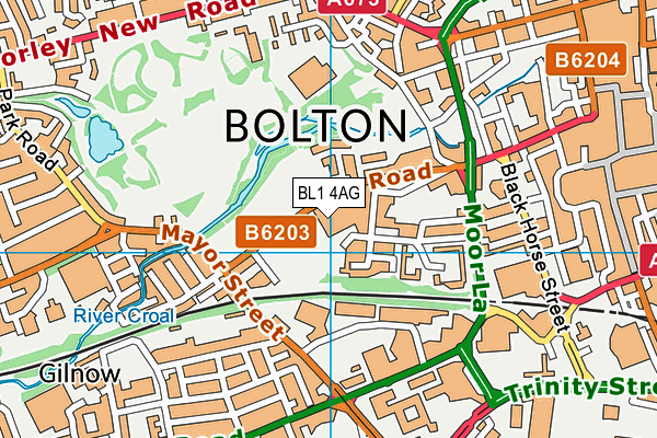 BL1 4AG map - OS VectorMap District (Ordnance Survey)
