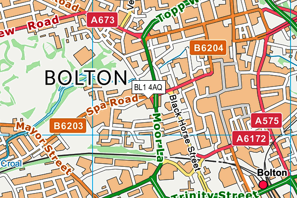 BL1 4AQ map - OS VectorMap District (Ordnance Survey) BL1 4AQ map - OS VectorMap District (Ordnance Survey)