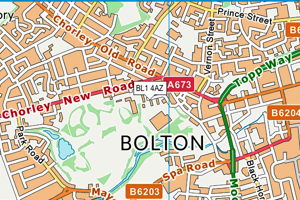 BL1 4AZ map - OS VectorMap District (Ordnance Survey) BL1 4AZ map - OS VectorMap District (Ordnance Survey)