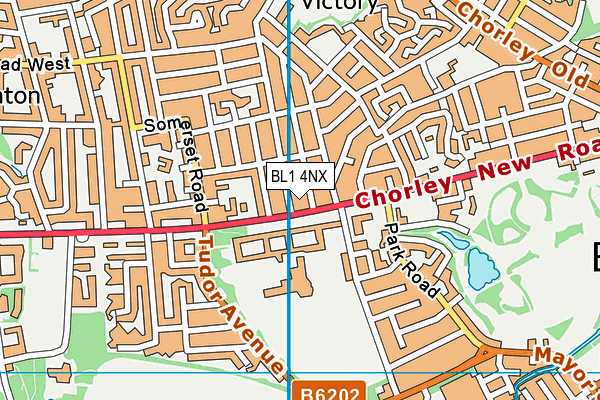 BL1 4NX map - OS VectorMap District (Ordnance Survey)