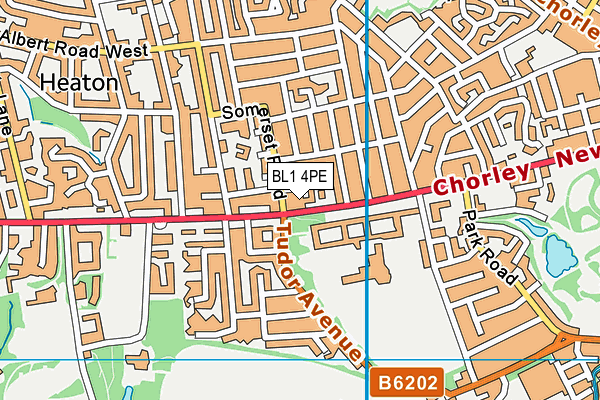 BL1 4PE map - OS VectorMap District (Ordnance Survey) BL1 4PE map - OS VectorMap District (Ordnance Survey)