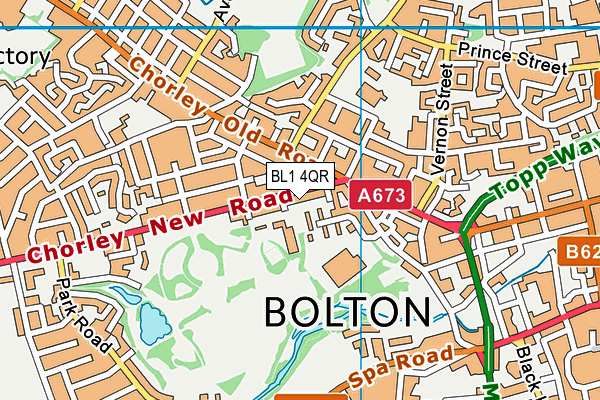 BL1 4QR map - OS VectorMap District (Ordnance Survey) BL1 4QR map - OS VectorMap District (Ordnance Survey)