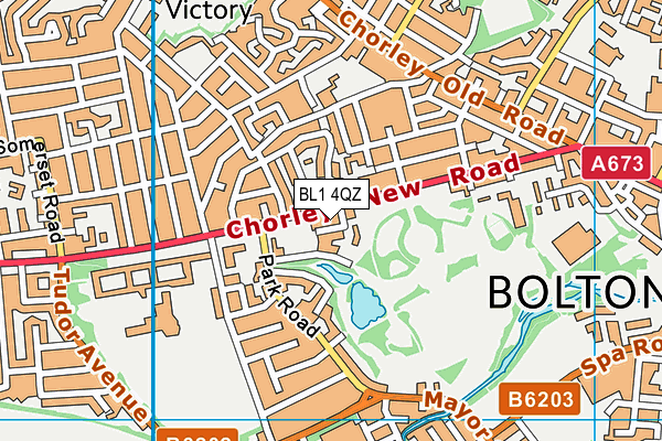 BL1 4QZ map - OS VectorMap District (Ordnance Survey)