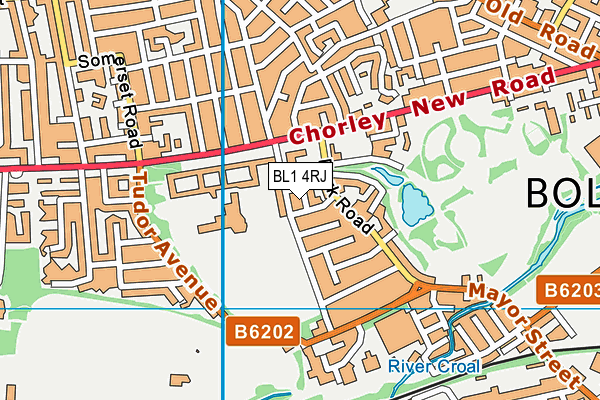 BL1 4RJ map - OS VectorMap District (Ordnance Survey)