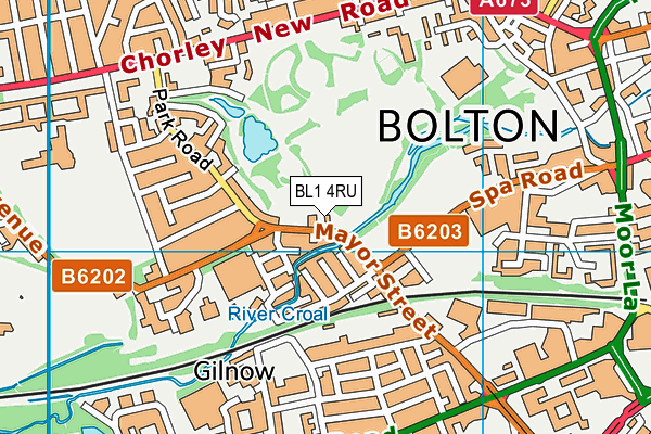 BL1 4RU map - OS VectorMap District (Ordnance Survey) BL1 4RU map - OS VectorMap District (Ordnance Survey)