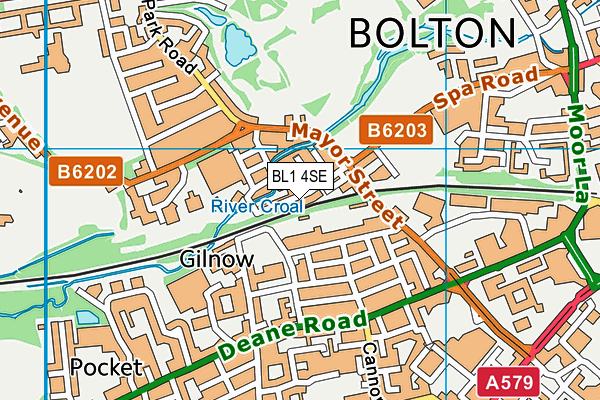BL1 4SE map - OS VectorMap District (Ordnance Survey) BL1 4SE map - OS VectorMap District (Ordnance Survey)