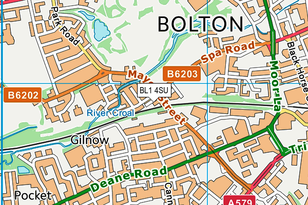 BL1 4SU map - OS VectorMap District (Ordnance Survey) BL1 4SU map - OS VectorMap District (Ordnance Survey)