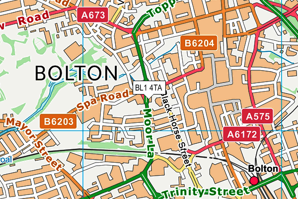 BL1 4TA map - OS VectorMap District (Ordnance Survey)