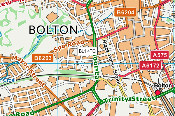 BL1 4TQ map - OS VectorMap District (Ordnance Survey) BL1 4TQ map - OS VectorMap District (Ordnance Survey)