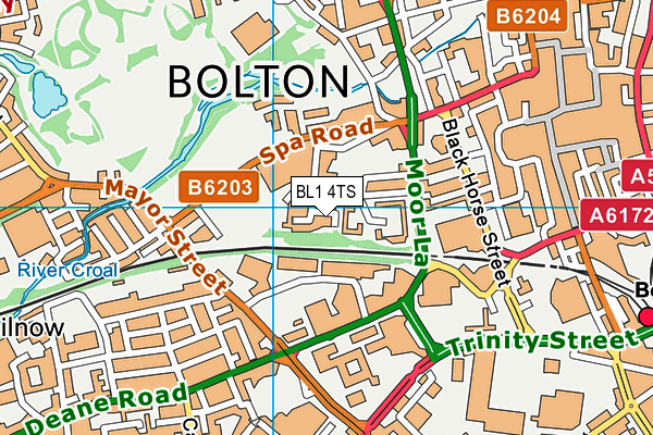 BL1 4TS map - OS VectorMap District (Ordnance Survey) BL1 4TS map - OS VectorMap District (Ordnance Survey)