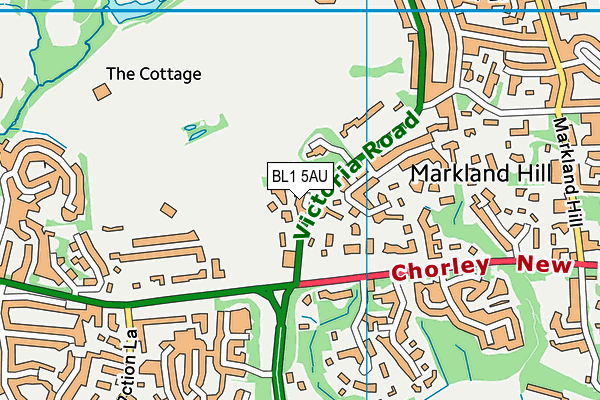 BL1 5AU map - OS VectorMap District (Ordnance Survey) BL1 5AU map - OS VectorMap District (Ordnance Survey)