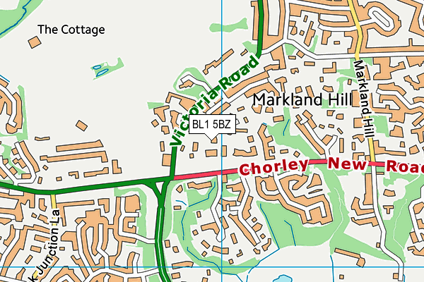 BL1 5BZ map - OS VectorMap District (Ordnance Survey) BL1 5BZ map - OS VectorMap District (Ordnance Survey)