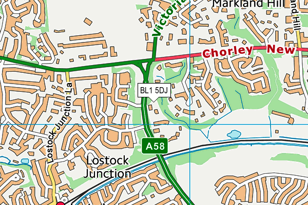 BL1 5DJ map - OS VectorMap District (Ordnance Survey) BL1 5DJ map - OS VectorMap District (Ordnance Survey)