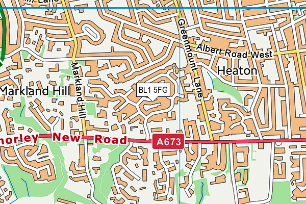 BL1 5FG map - OS VectorMap District (Ordnance Survey) BL1 5FG map - OS VectorMap District (Ordnance Survey)