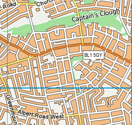 BL1 5GY map - OS VectorMap District (Ordnance Survey) BL1 5GY map - OS VectorMap District (Ordnance Survey)