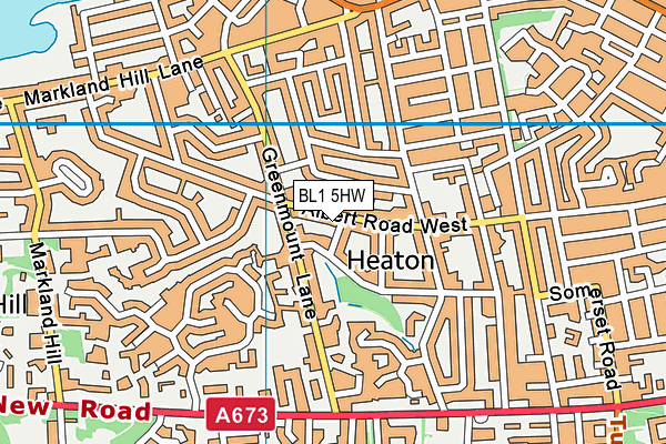 BL1 5HW map - OS VectorMap District (Ordnance Survey) BL1 5HW map - OS VectorMap District (Ordnance Survey)