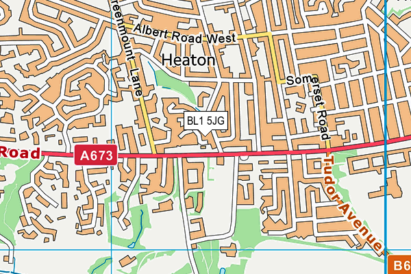 BL1 5JG map - OS VectorMap District (Ordnance Survey) BL1 5JG map - OS VectorMap District (Ordnance Survey)