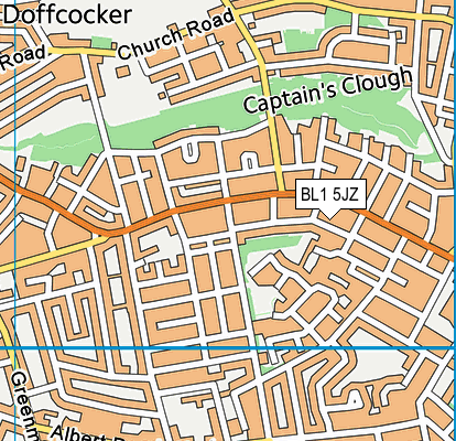 BL1 5JZ map - OS VectorMap District (Ordnance Survey) BL1 5JZ map - OS VectorMap District (Ordnance Survey)