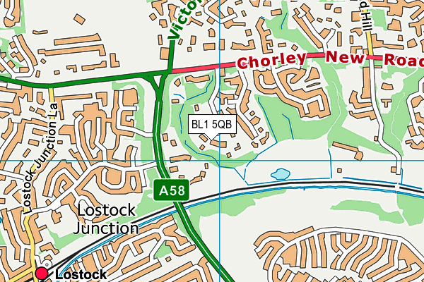 BL1 5QB map - OS VectorMap District (Ordnance Survey) BL1 5QB map - OS VectorMap District (Ordnance Survey)