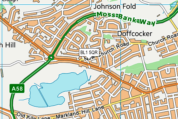BL1 5QR map - OS VectorMap District (Ordnance Survey) BL1 5QR map - OS VectorMap District (Ordnance Survey)