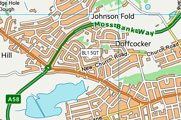 BL1 5QT map - OS VectorMap District (Ordnance Survey) BL1 5QT map - OS VectorMap District (Ordnance Survey)