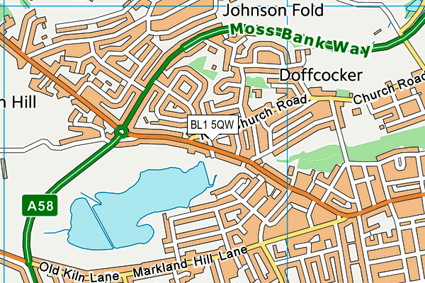 BL1 5QW map - OS VectorMap District (Ordnance Survey) BL1 5QW map - OS VectorMap District (Ordnance Survey)