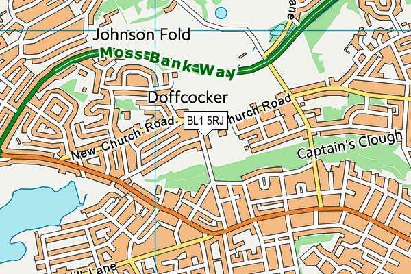 BL1 5RJ map - OS VectorMap District (Ordnance Survey)