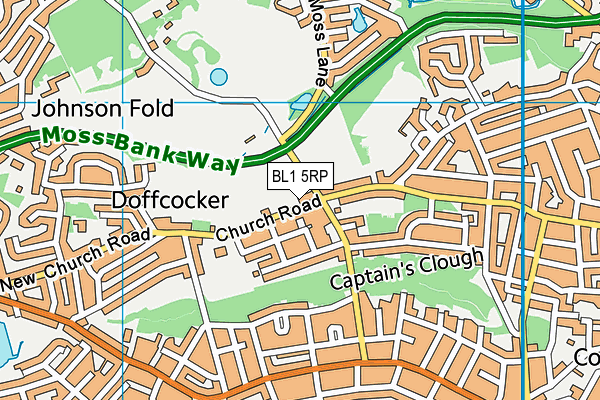 BL1 5RP map - OS VectorMap District (Ordnance Survey) BL1 5RP map - OS VectorMap District (Ordnance Survey)
