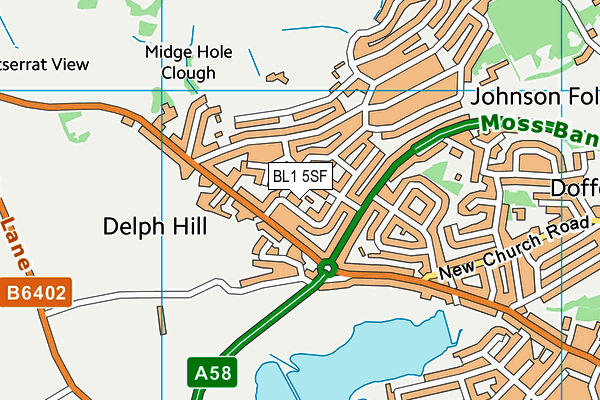 BL1 5SF map - OS VectorMap District (Ordnance Survey) BL1 5SF map - OS VectorMap District (Ordnance Survey)