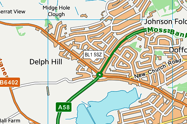 BL1 5SZ map - OS VectorMap District (Ordnance Survey) BL1 5SZ map - OS VectorMap District (Ordnance Survey)