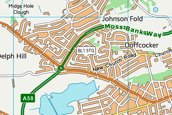 BL1 5TG map - OS VectorMap District (Ordnance Survey) BL1 5TG map - OS VectorMap District (Ordnance Survey)