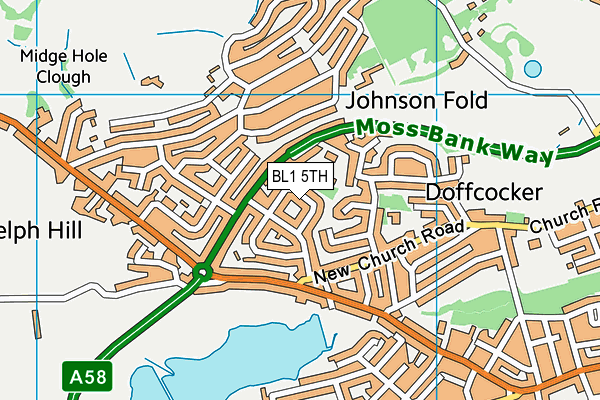 BL1 5TH map - OS VectorMap District (Ordnance Survey)