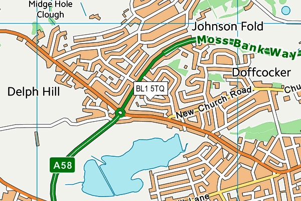 BL1 5TQ map - OS VectorMap District (Ordnance Survey) BL1 5TQ map - OS VectorMap District (Ordnance Survey)