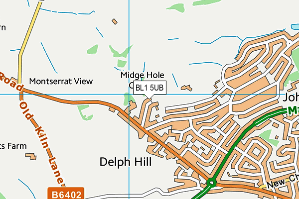 BL1 5UB map - OS VectorMap District (Ordnance Survey)