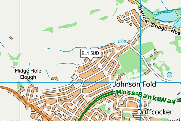 BL1 5UD map - OS VectorMap District (Ordnance Survey)