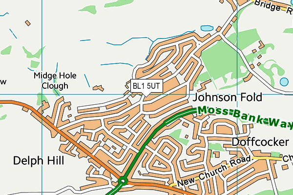 BL1 5UT map - OS VectorMap District (Ordnance Survey) BL1 5UT map - OS VectorMap District (Ordnance Survey)