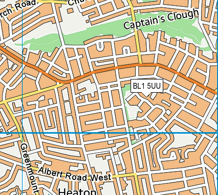 BL1 5UU map - OS VectorMap District (Ordnance Survey) BL1 5UU map - OS VectorMap District (Ordnance Survey)