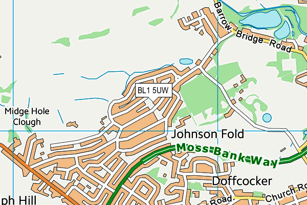 BL1 5UW map - OS VectorMap District (Ordnance Survey) BL1 5UW map - OS VectorMap District (Ordnance Survey)