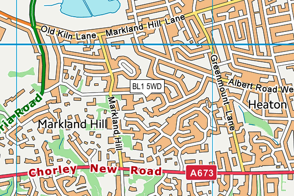 BL1 5WD map - OS VectorMap District (Ordnance Survey) BL1 5WD map - OS VectorMap District (Ordnance Survey)