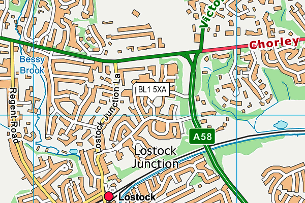 BL1 5XA map - OS VectorMap District (Ordnance Survey) BL1 5XA map - OS VectorMap District (Ordnance Survey)