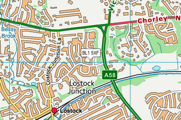 BL1 5XF map - OS VectorMap District (Ordnance Survey) BL1 5XF map - OS VectorMap District (Ordnance Survey)