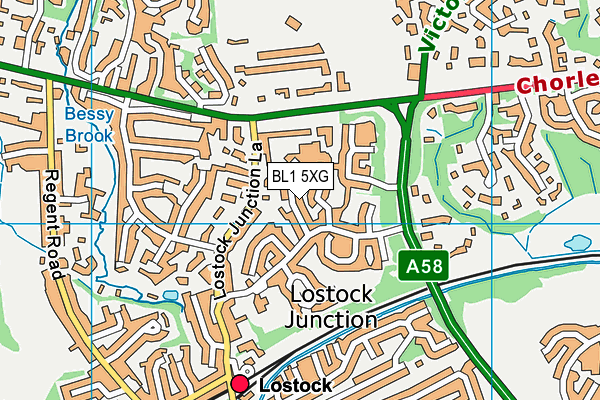 BL1 5XG map - OS VectorMap District (Ordnance Survey) BL1 5XG map - OS VectorMap District (Ordnance Survey)