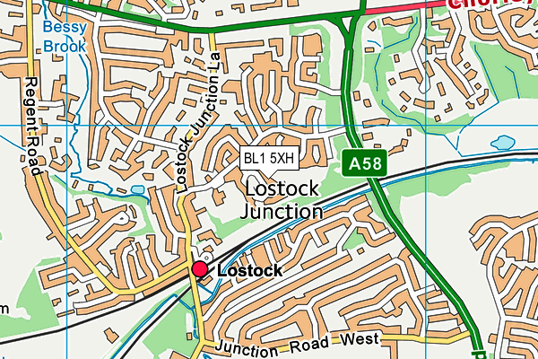 BL1 5XH map - OS VectorMap District (Ordnance Survey) BL1 5XH map - OS VectorMap District (Ordnance Survey)