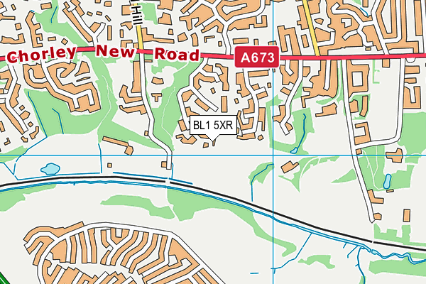 BL1 5XR map - OS VectorMap District (Ordnance Survey)